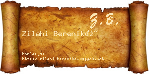 Zilahi Bereniké névjegykártya